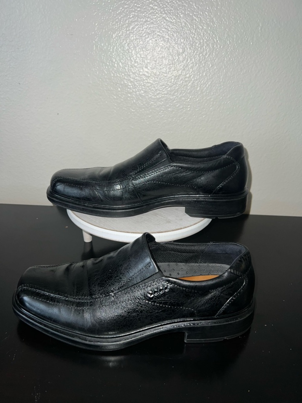 ECCO Mens Helsinki Classic Bike Toe Business Career Casual Dress Black Loafer